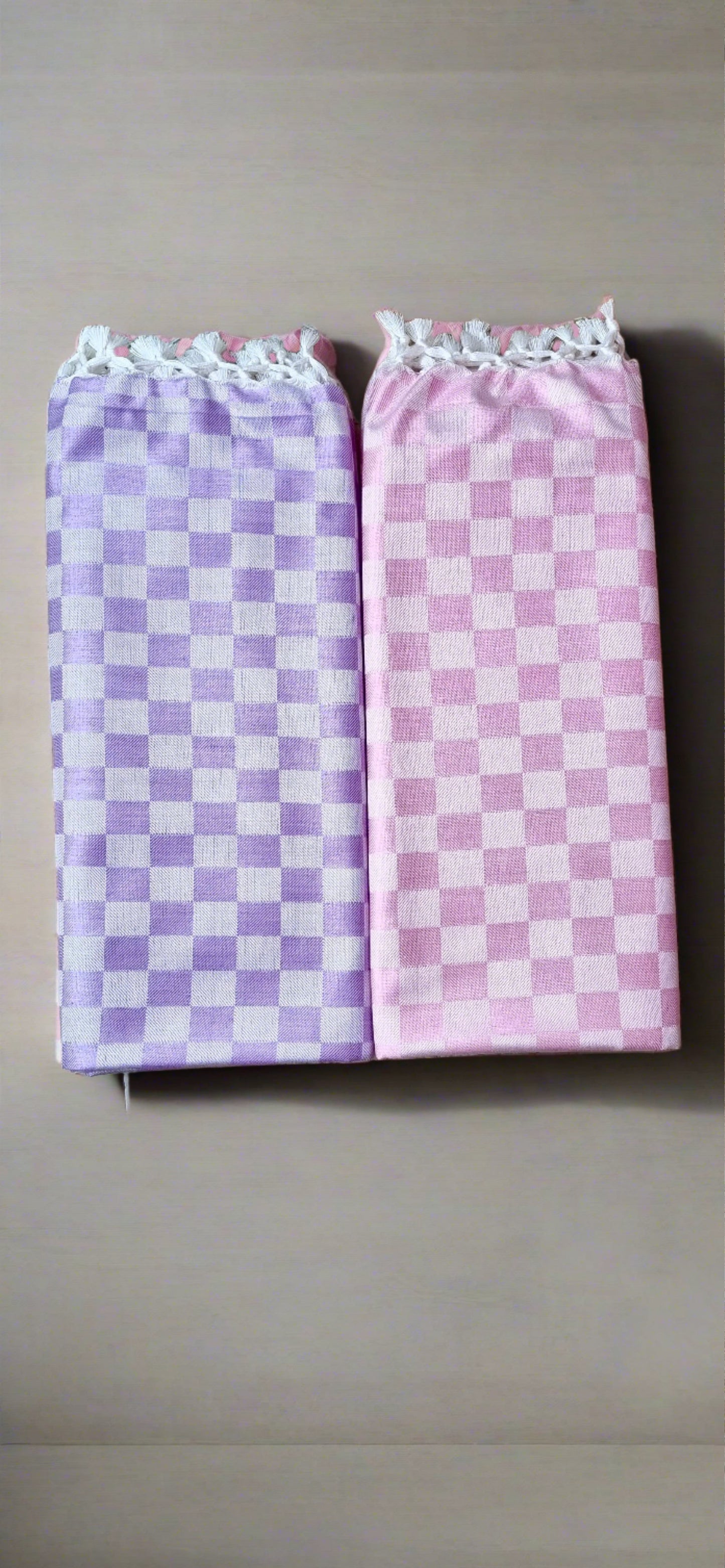 Premium Bhagalpuri Chadar - Combo of 2 (Petal Pink & Purple Aura)