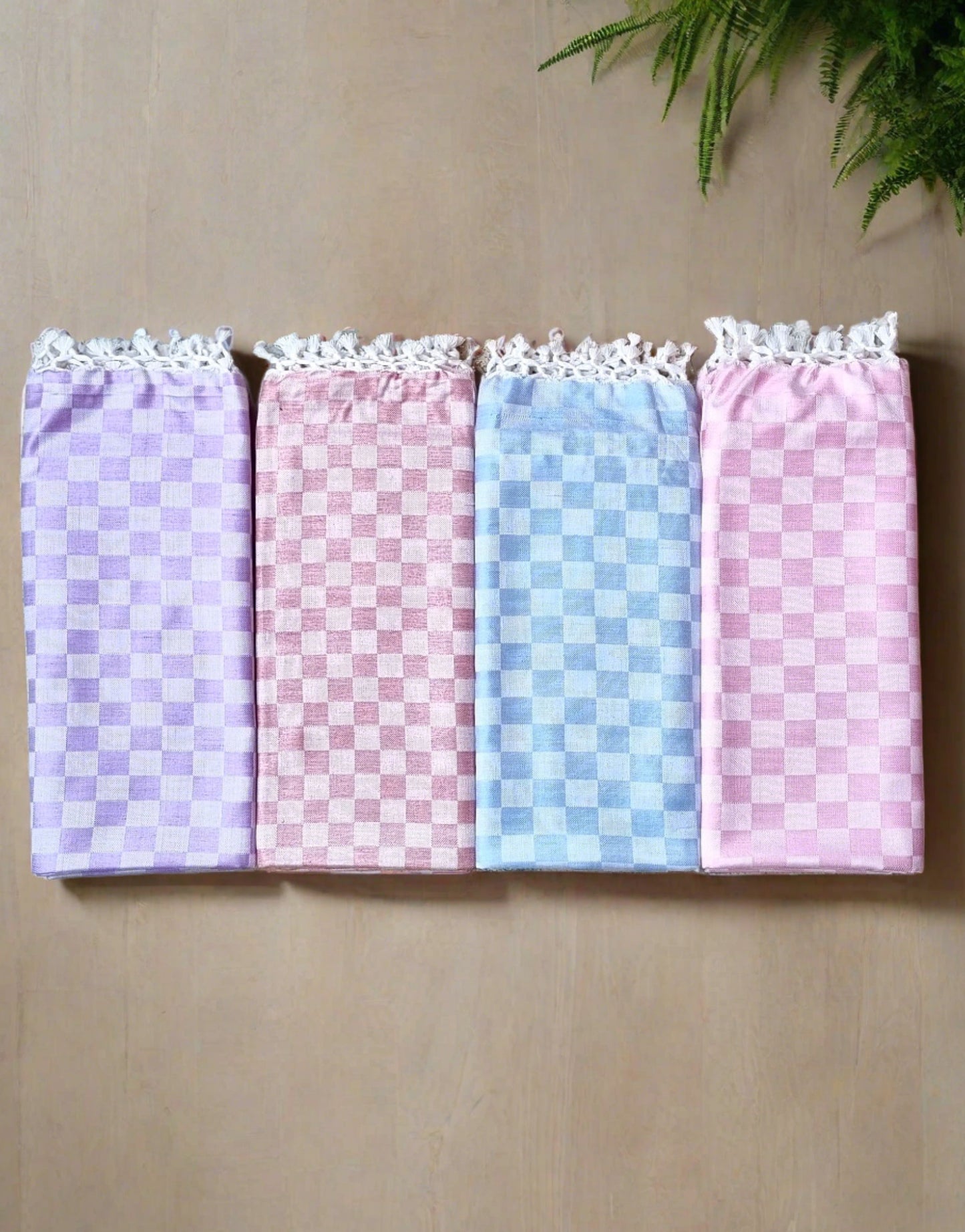 Premium Bhagalpuri Chadar - Combo of 4 (Purple Aura, Royal Maroon, Powder Blue & Petal Pink)