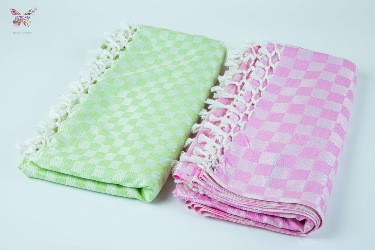 Premium Bhagalpuri Chadar - Combo of 2 (Celadon Green & Petal Pink)
