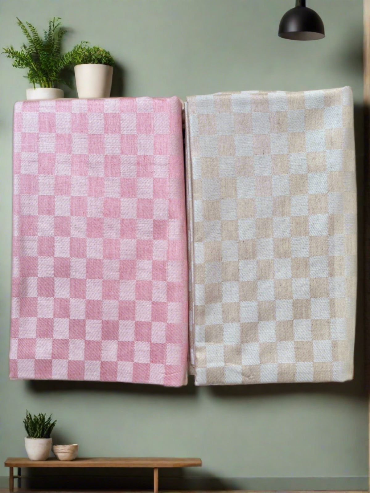 Premium Bhagalpuri Chadar - Combo of 2 (Soft Blush & Desert Sand)