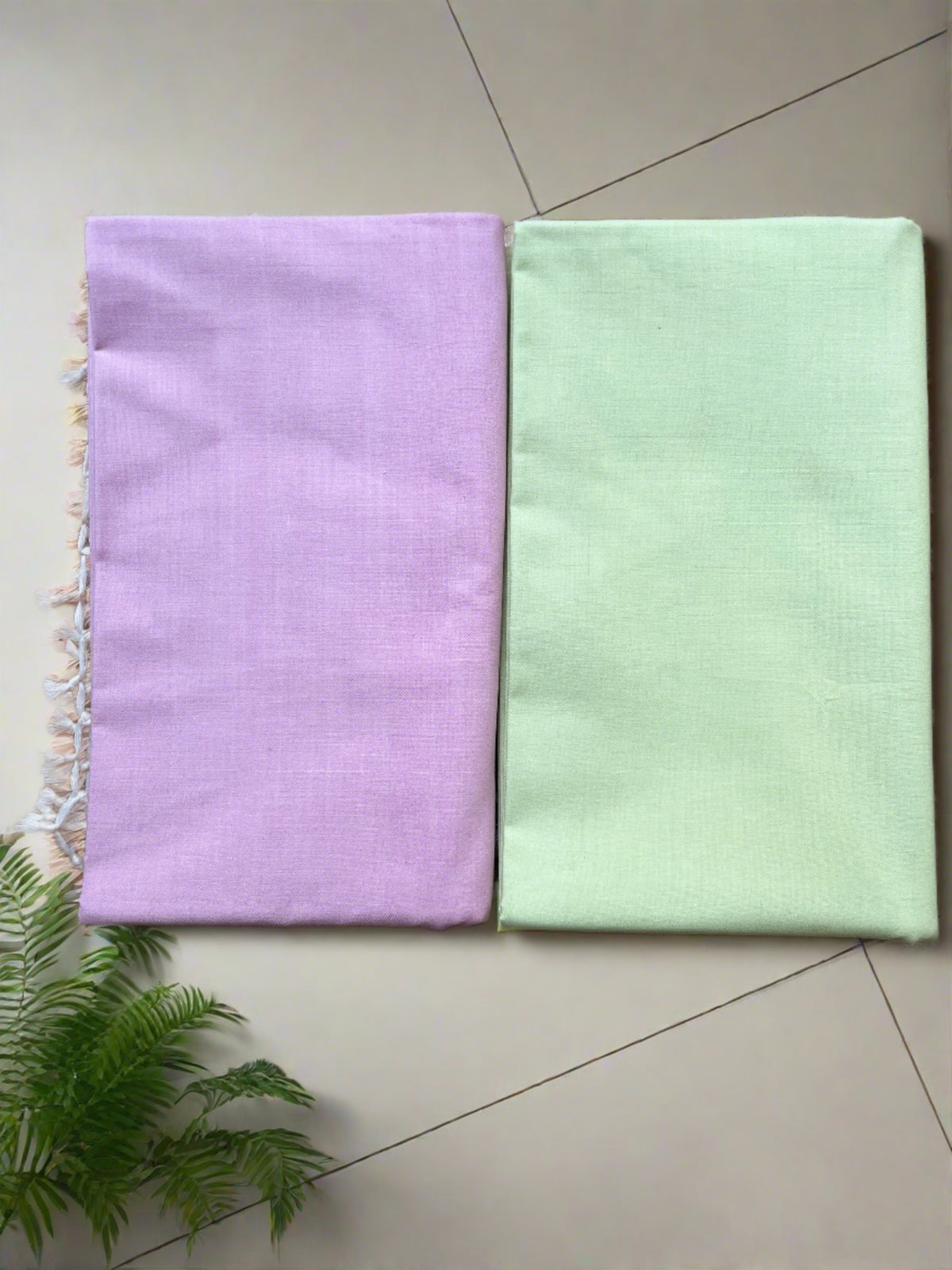 Bhagalpuri Chadar - Combo of 2 (Petal Pink & Celadon Green)