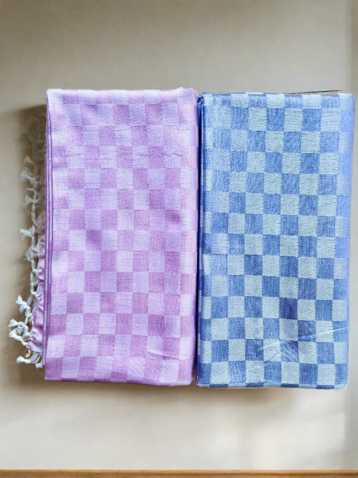 Premium Bhagalpuri Chadar - Combo of 2 (Petal Pink & Blue Horizon)