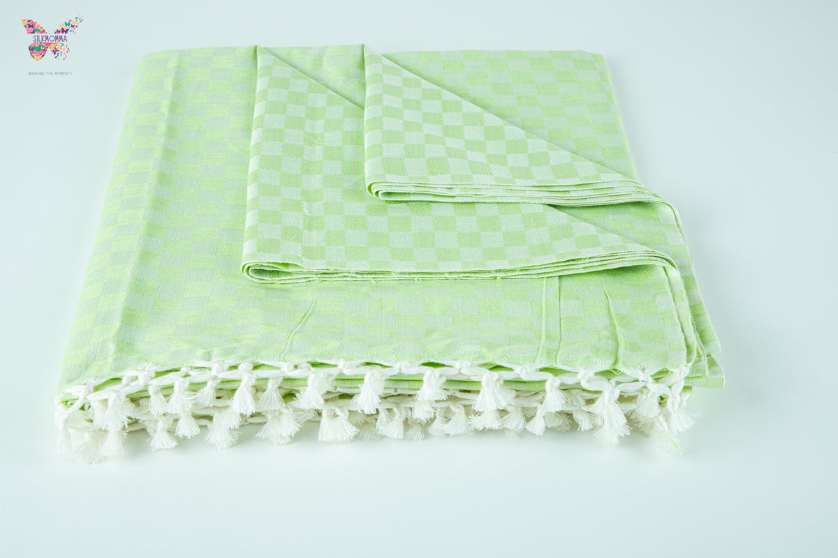 Premium Bhagalpuri Handloom Chadar - Green (52 * 104 inches)