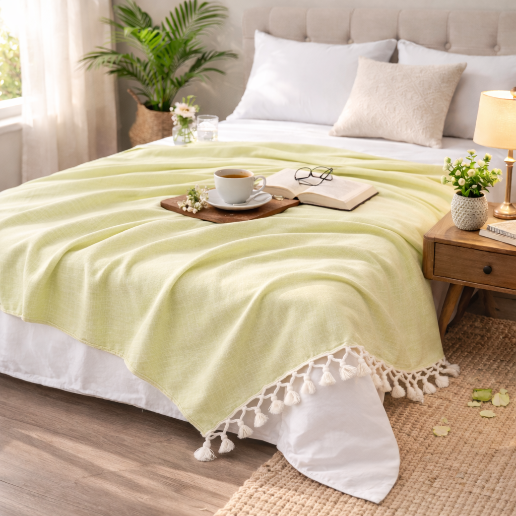 Bhagalpuri Chadar - Lemon Zest (54 * 108 inches)