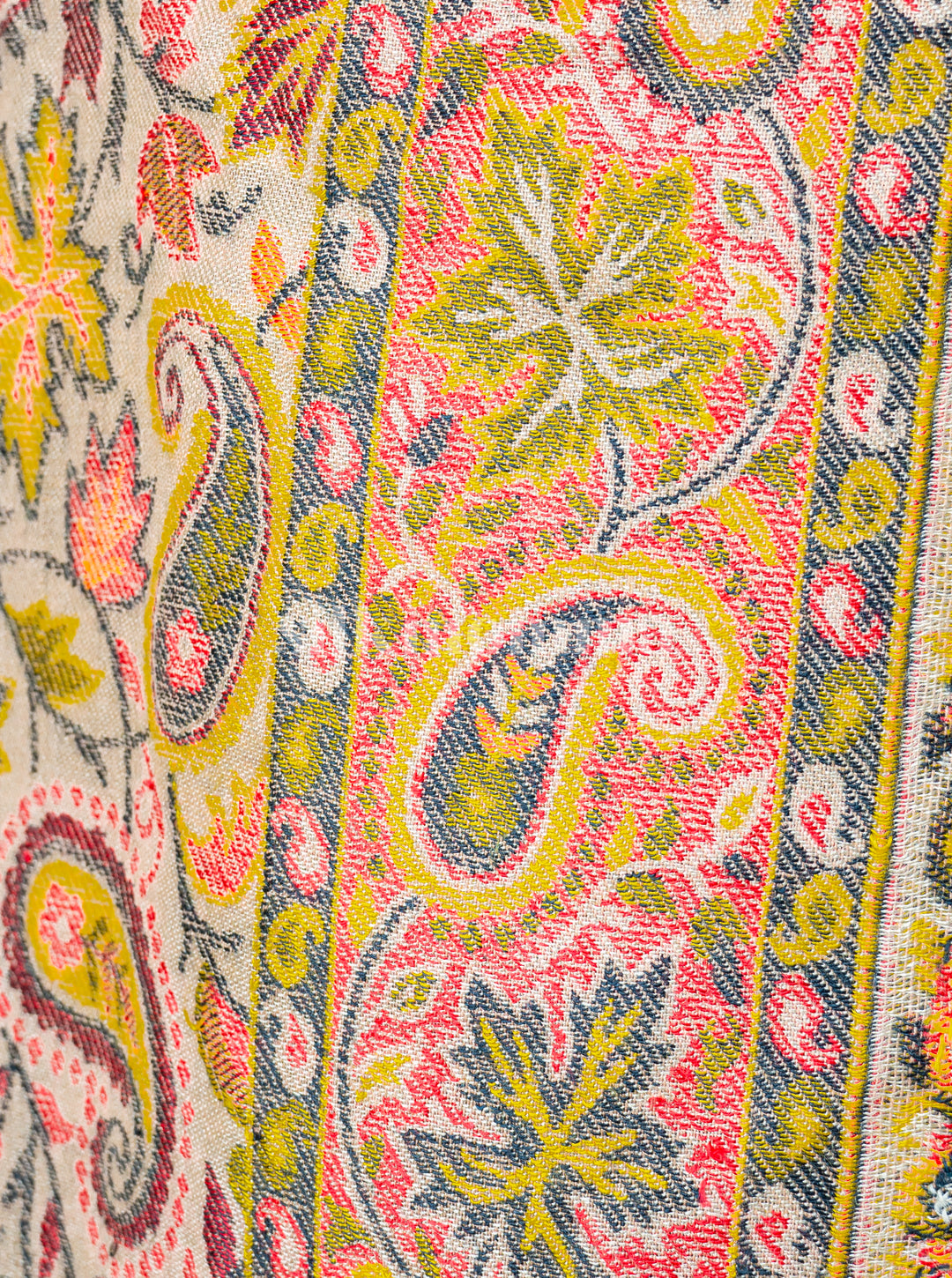 Silkmomma Kaani Wool Blend Kashmiri Shawl [GOLDEN] (Size 100cm * 200cm)