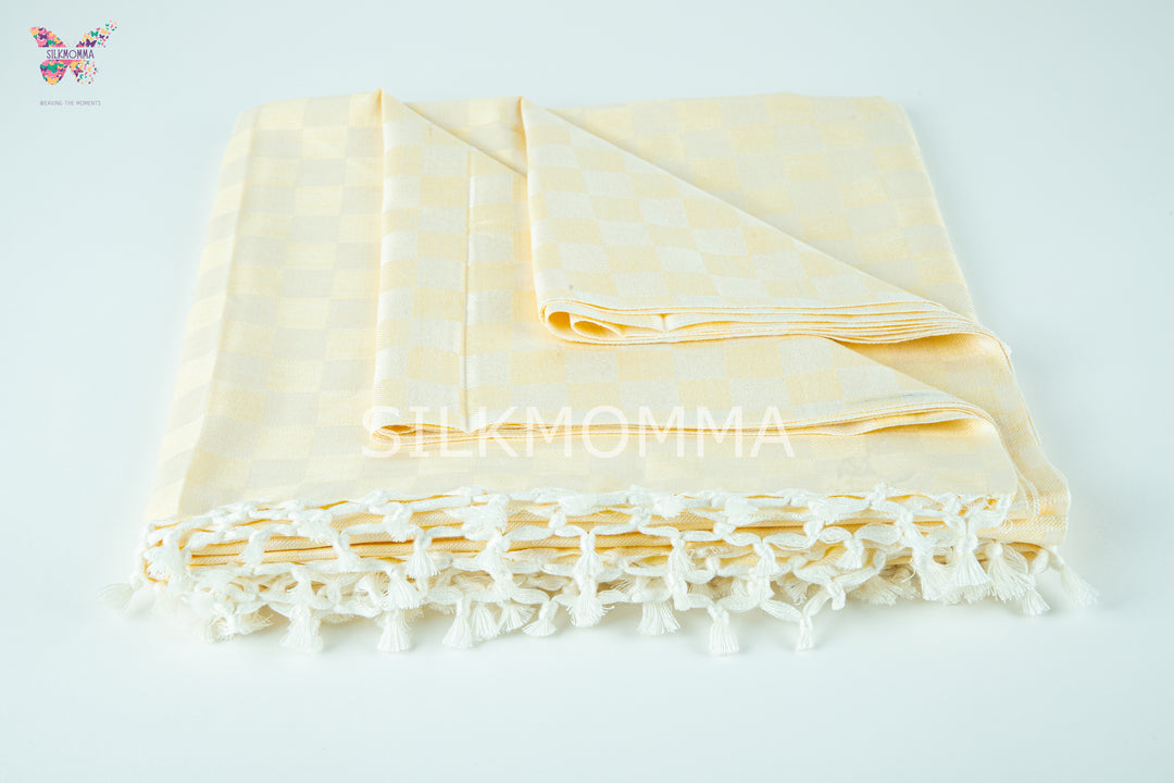 Premium Bhagalpuri Handloom Chadar -  Pale Yellow (52 * 104 inches)