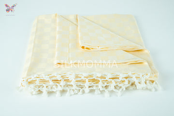 Premium Bhagalpuri Handloom Chadar -  Pale Yellow (52 * 104 inches)