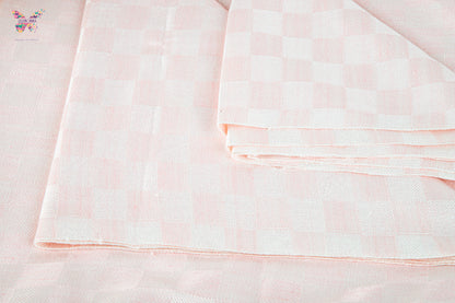 Premium Bhagalpuri Handloom Chadar - Baby Pink (52 * 104 inches)