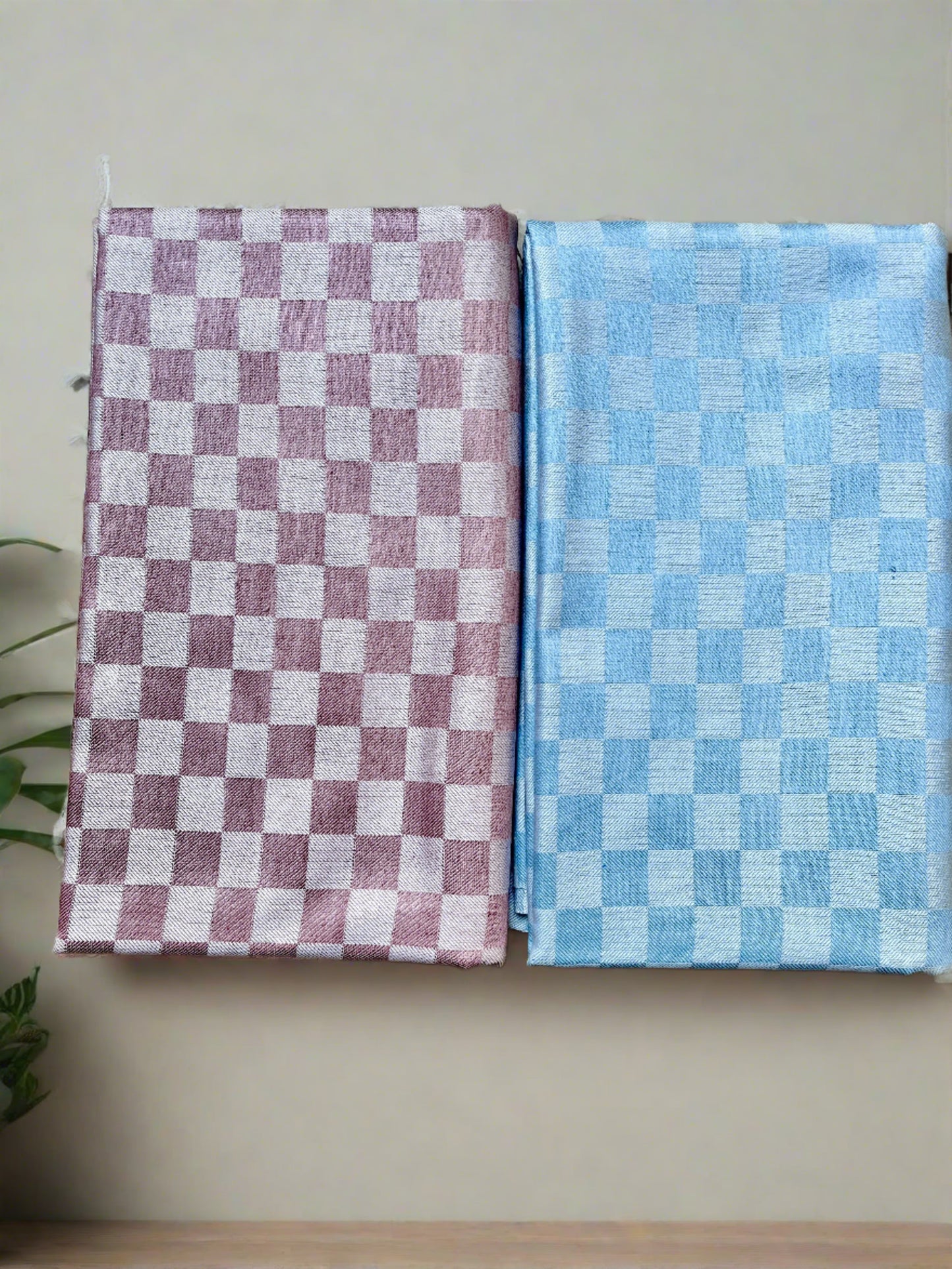 Bhagalpuri Premium Handloom Chadar - Combo of 2 (Maroon & Powder Blue)