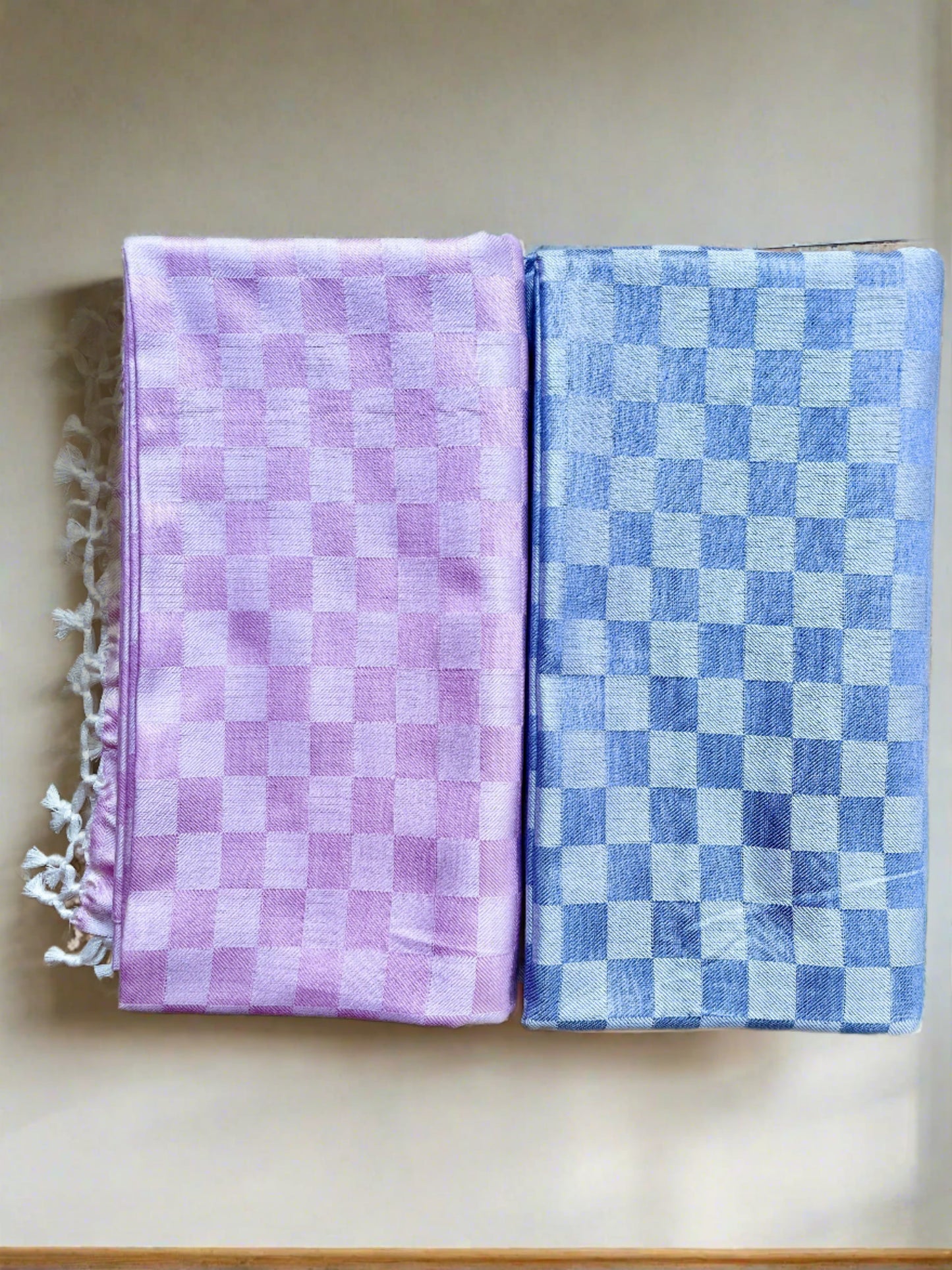 Bhagalpuri Premium Handloom Chadar - Combo of 2 (Pink & Blue)