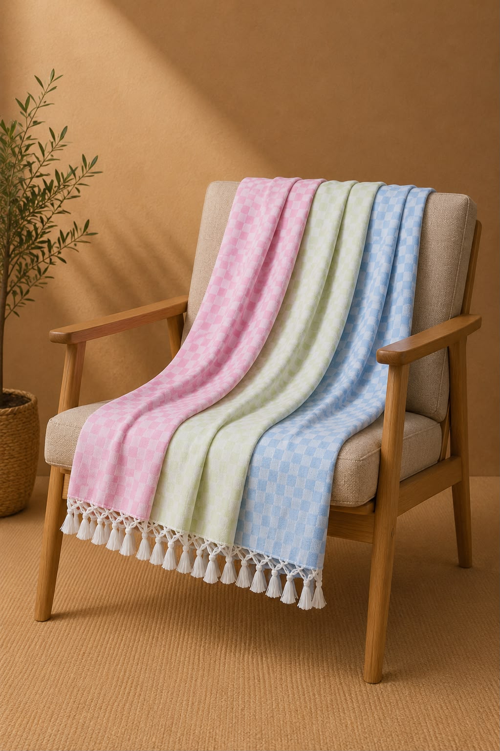 Premium Bhagalpuri Chadar - Combo of 3 (Petal Pink, Purple Aura & Celadon Green)