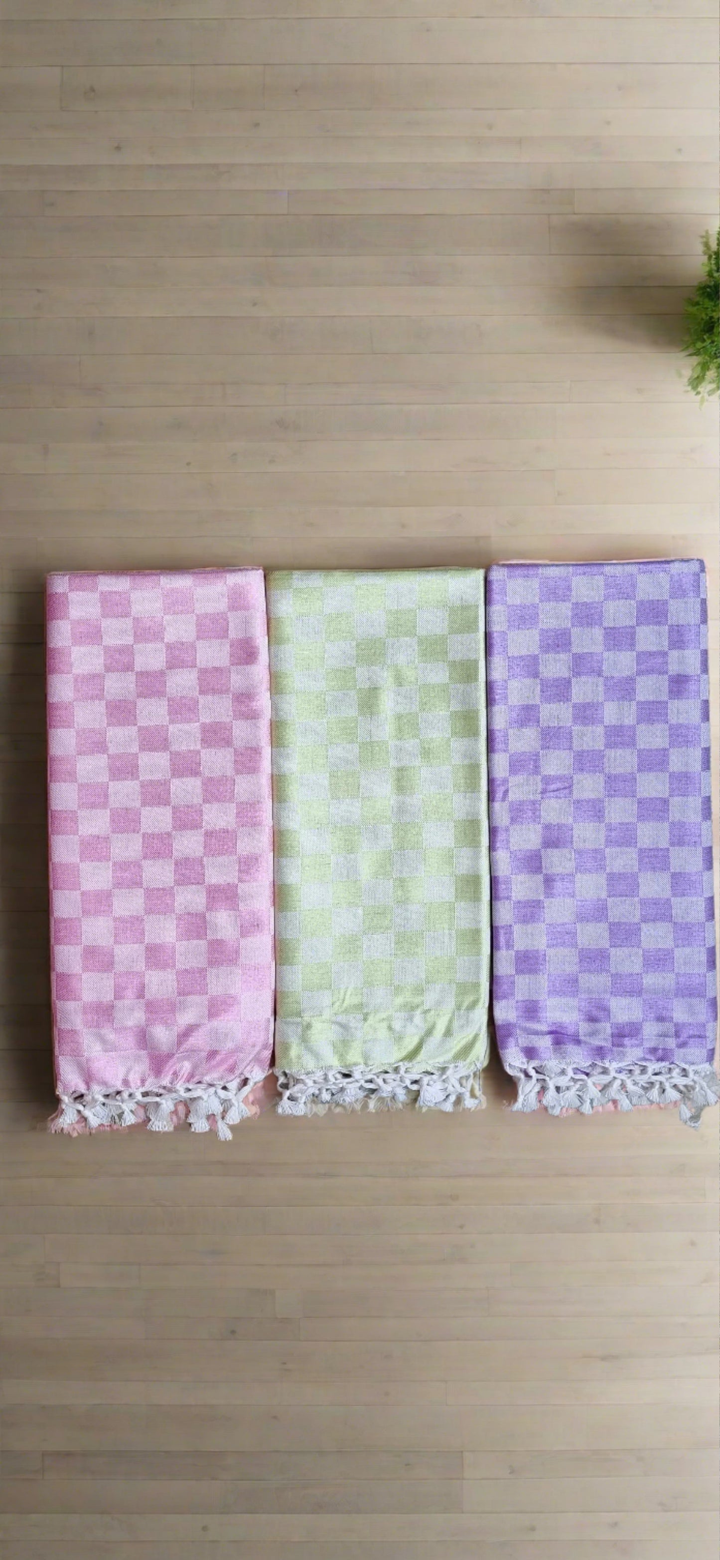 Bhagalpuri Handloom Chadar - Combo of 3 (Pink, Violet & Green)