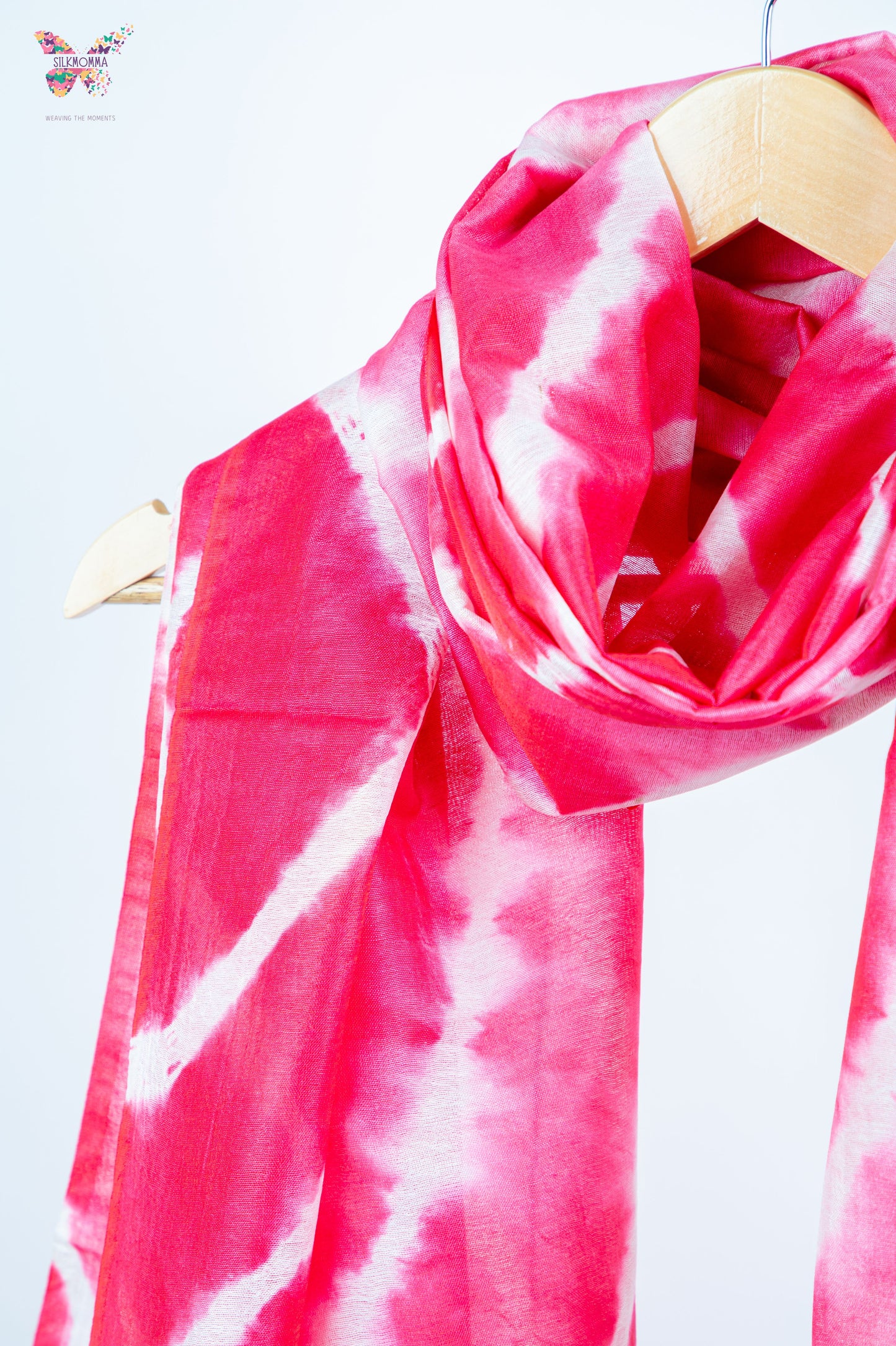 Shibori Tie-Dye Cotton Linen stole with tassels