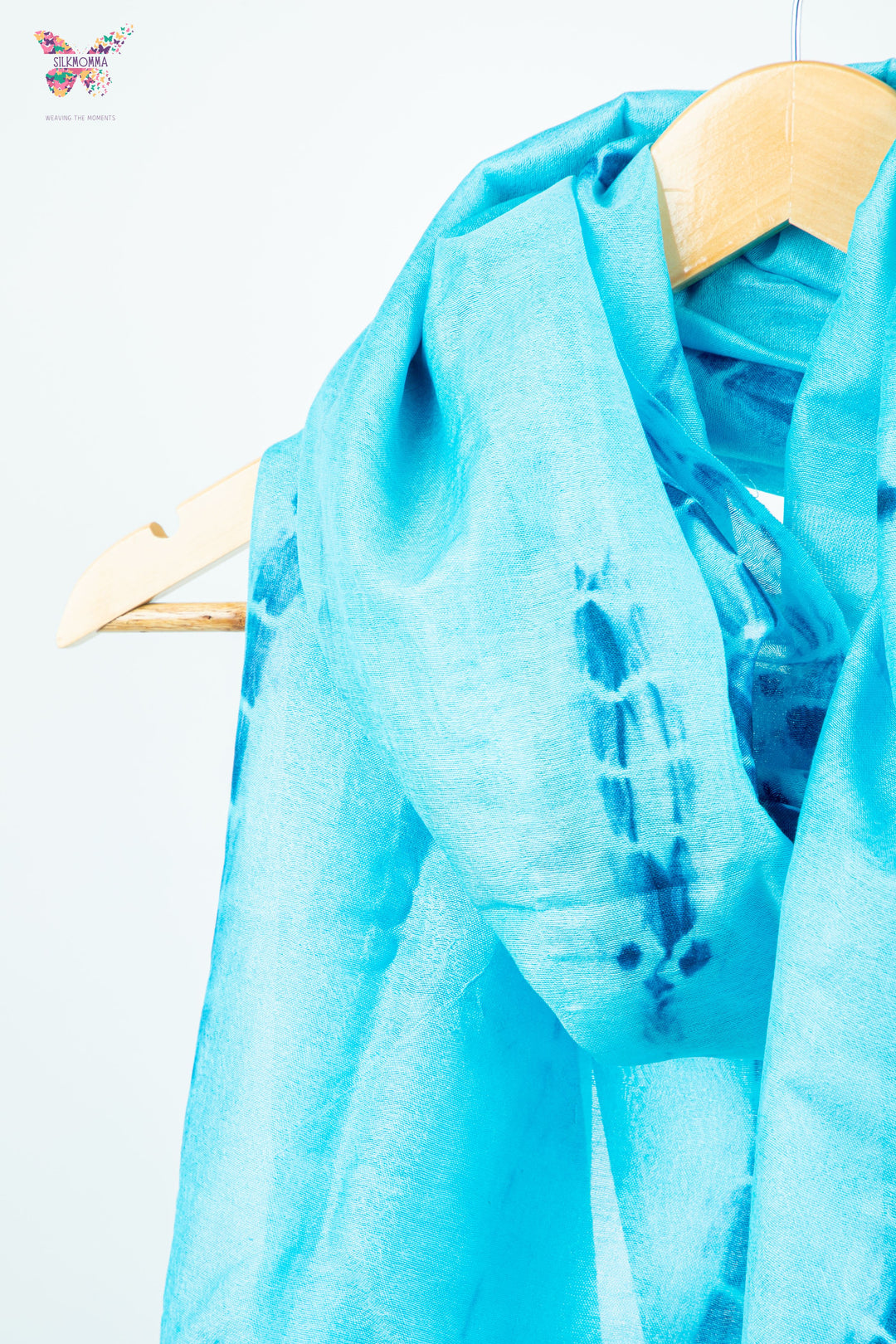 Shibori Tie-Dye Cotton Linen stole with tassels